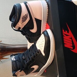 Jordan retro pink and black high tops